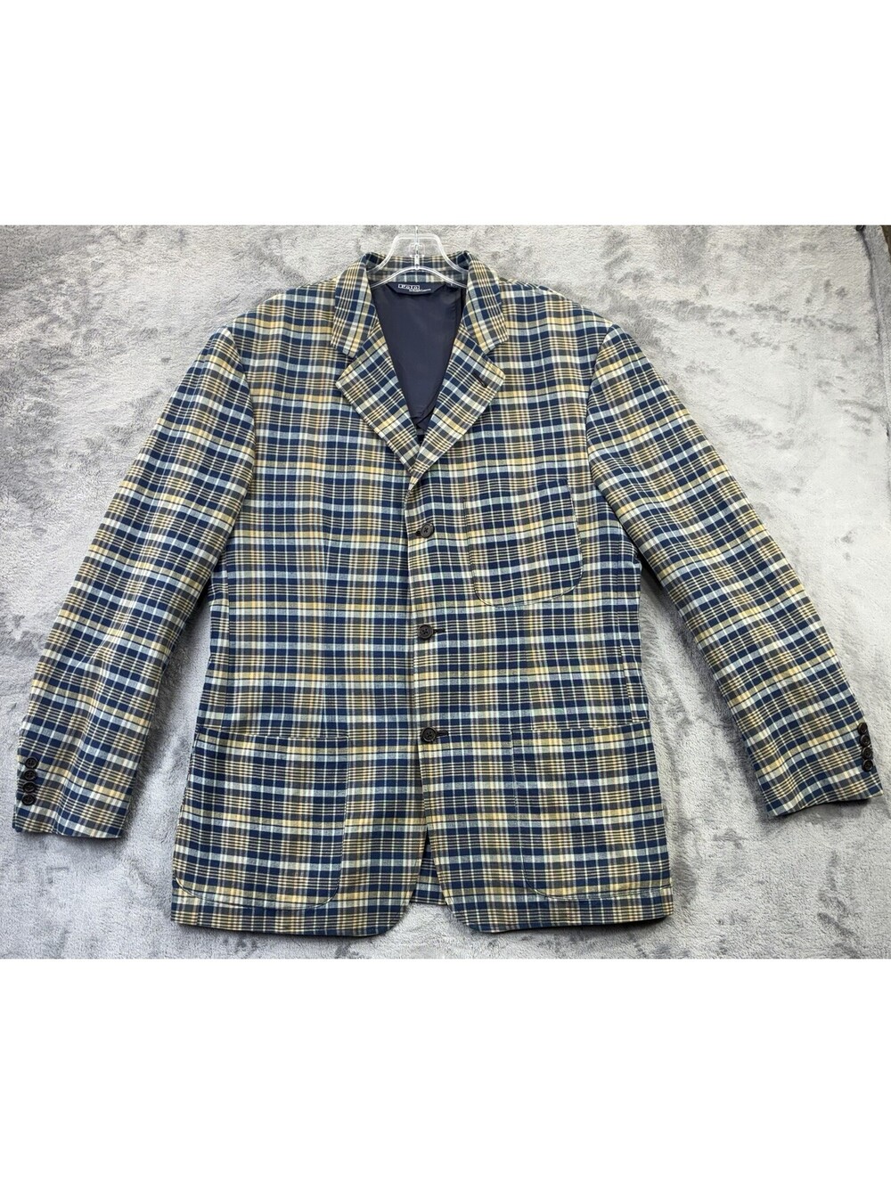 Vtg Polo Ralph Lauren Blazer Mens L Madras Plaid Sport Coat Jacket